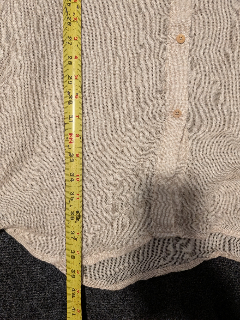 Magaschoni Soft Sand 100% Linen Shirt Dress L Roll Tab Sleeve NWT - Picture 5 of 7